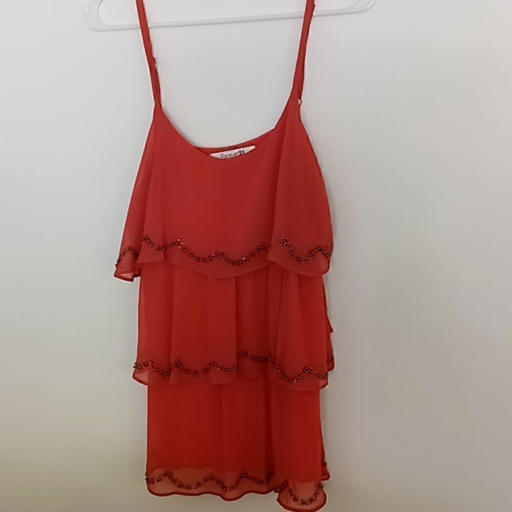 Forever 21 scalloped top with beading trim size medium